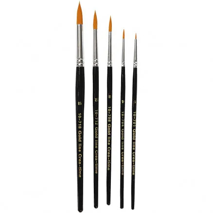 Gold Line Penslar, nr. 1-18 , B: 2-7 mm, rund, 5st.